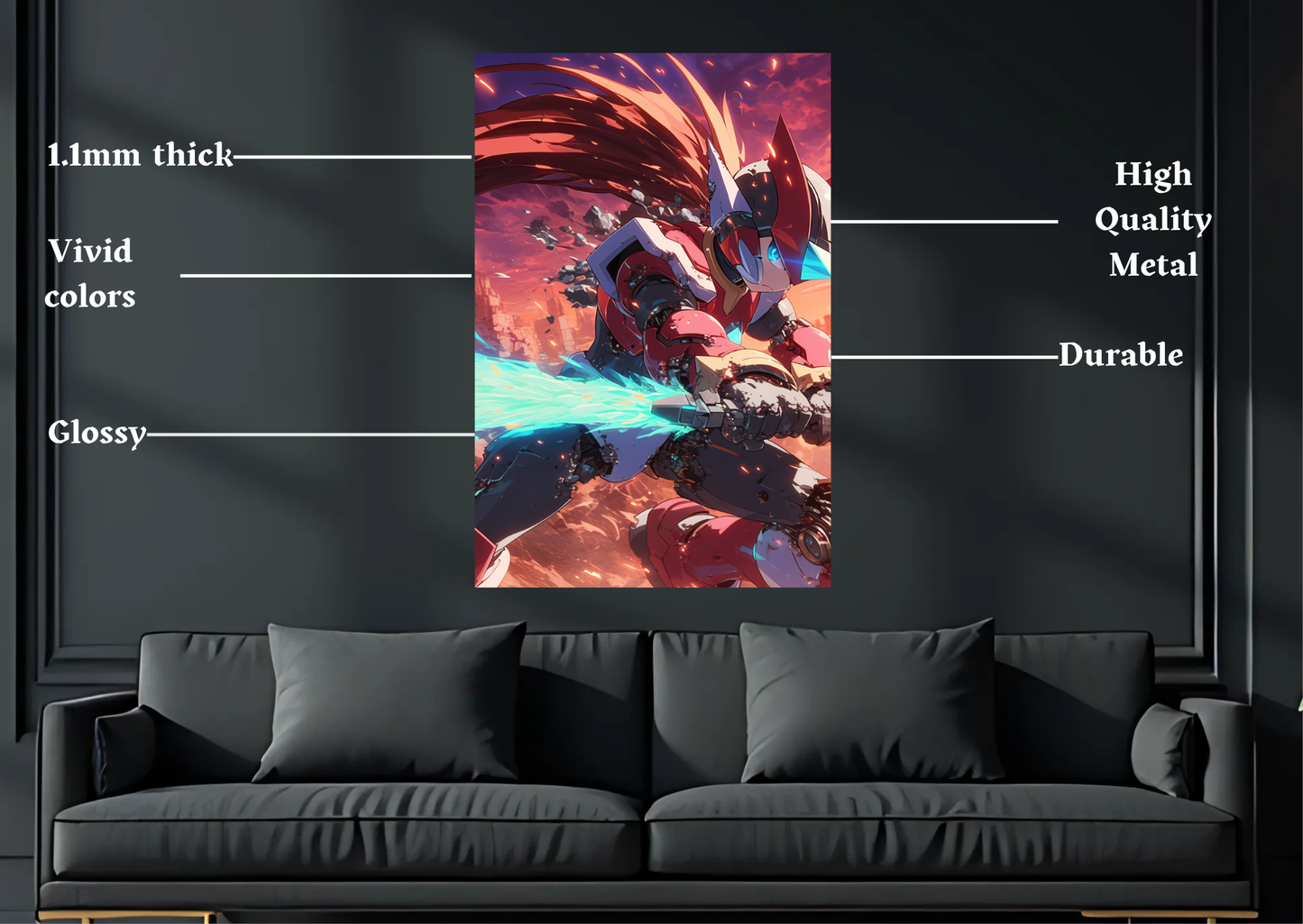 Megaman Zero Metal Poster-Gaming Wall Decor