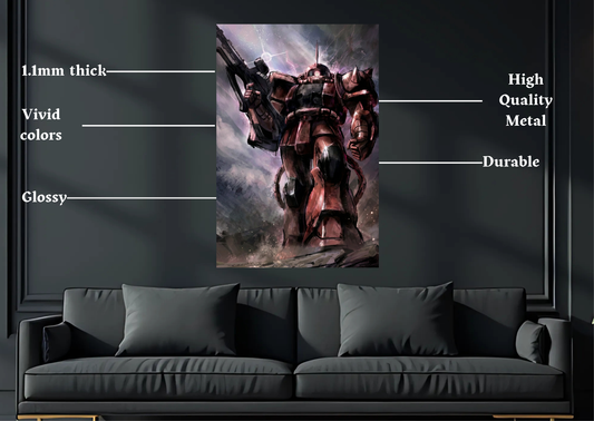 Gundam Zaku Metal Poster-Anime Wall Decor