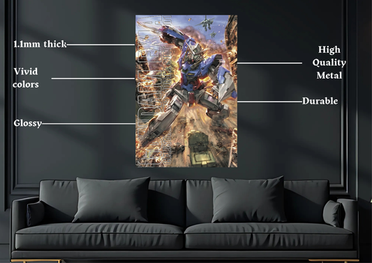 Gundam Exia Metal Poster-Anime Wall Decor