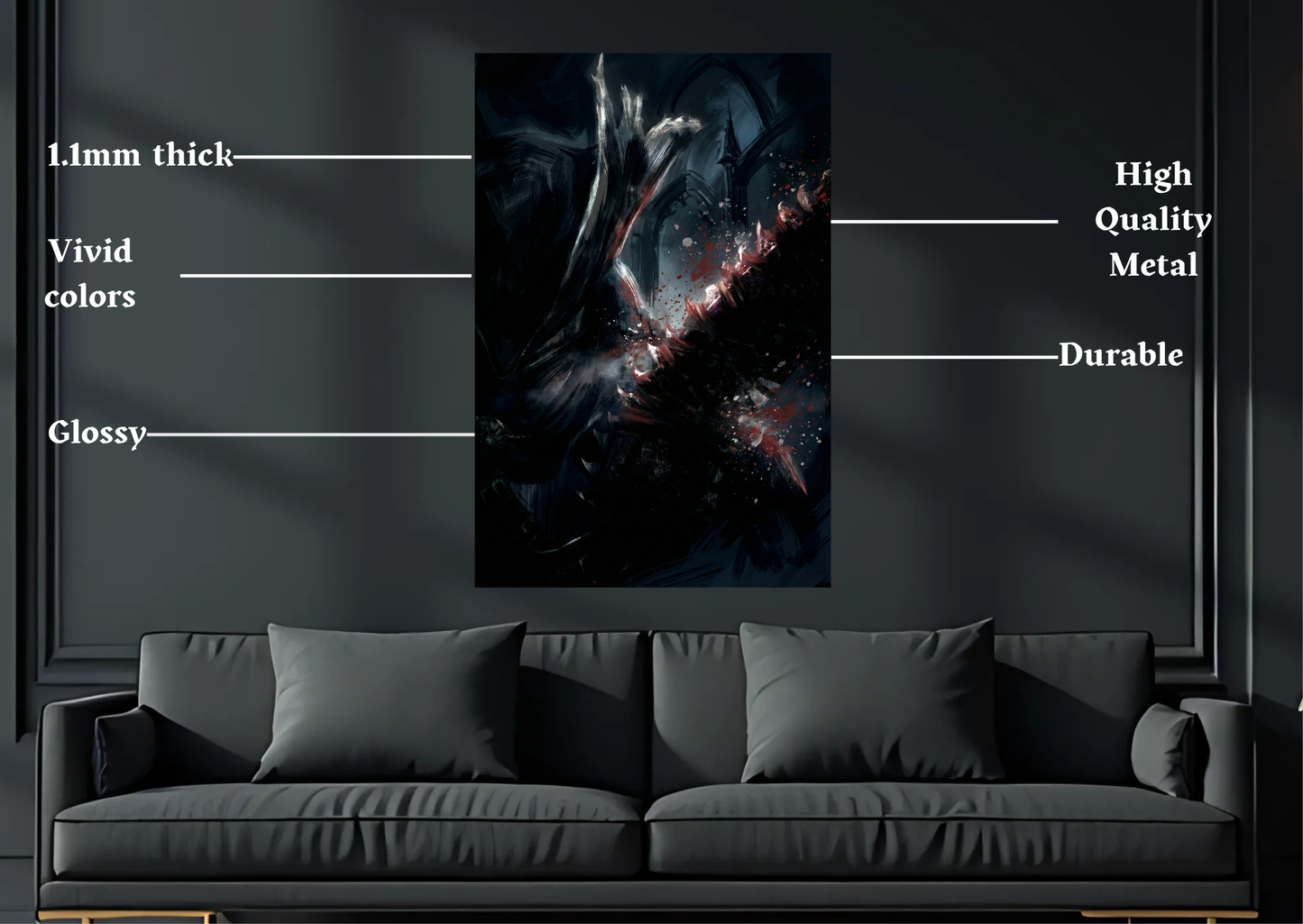Bloodborne Hunter Closeup Metal Poster-Gaming l Wall art