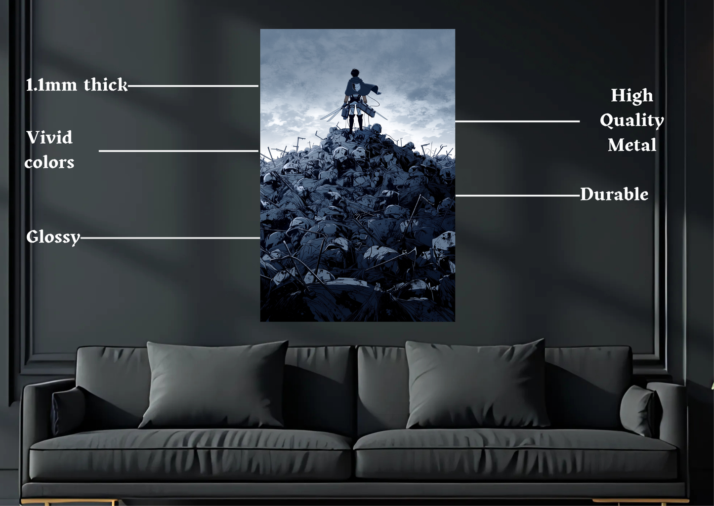 AOT Levi Metal Poster-Anime Wall Decor