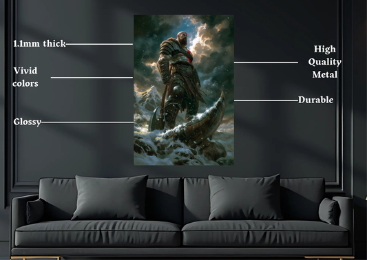 Kratos Journey Metal Poster-Gaming l Wall art