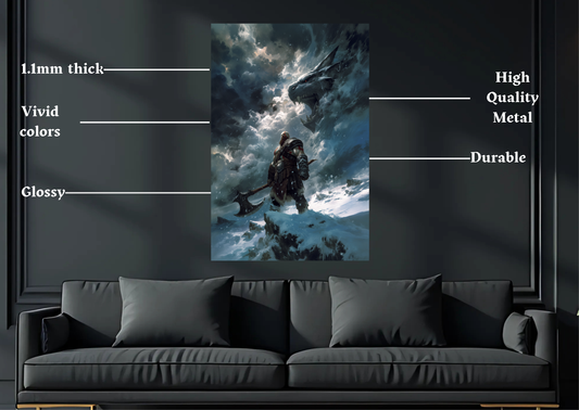 Kratos Leviathan Metal Poster-Gaming l Wall art