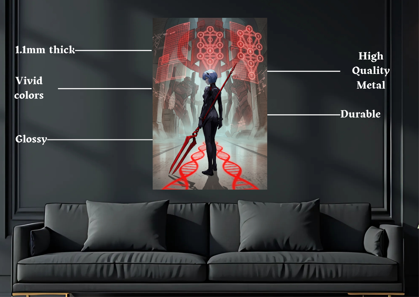 Evangellion Rei Metal Poster-Anime Wall Decor