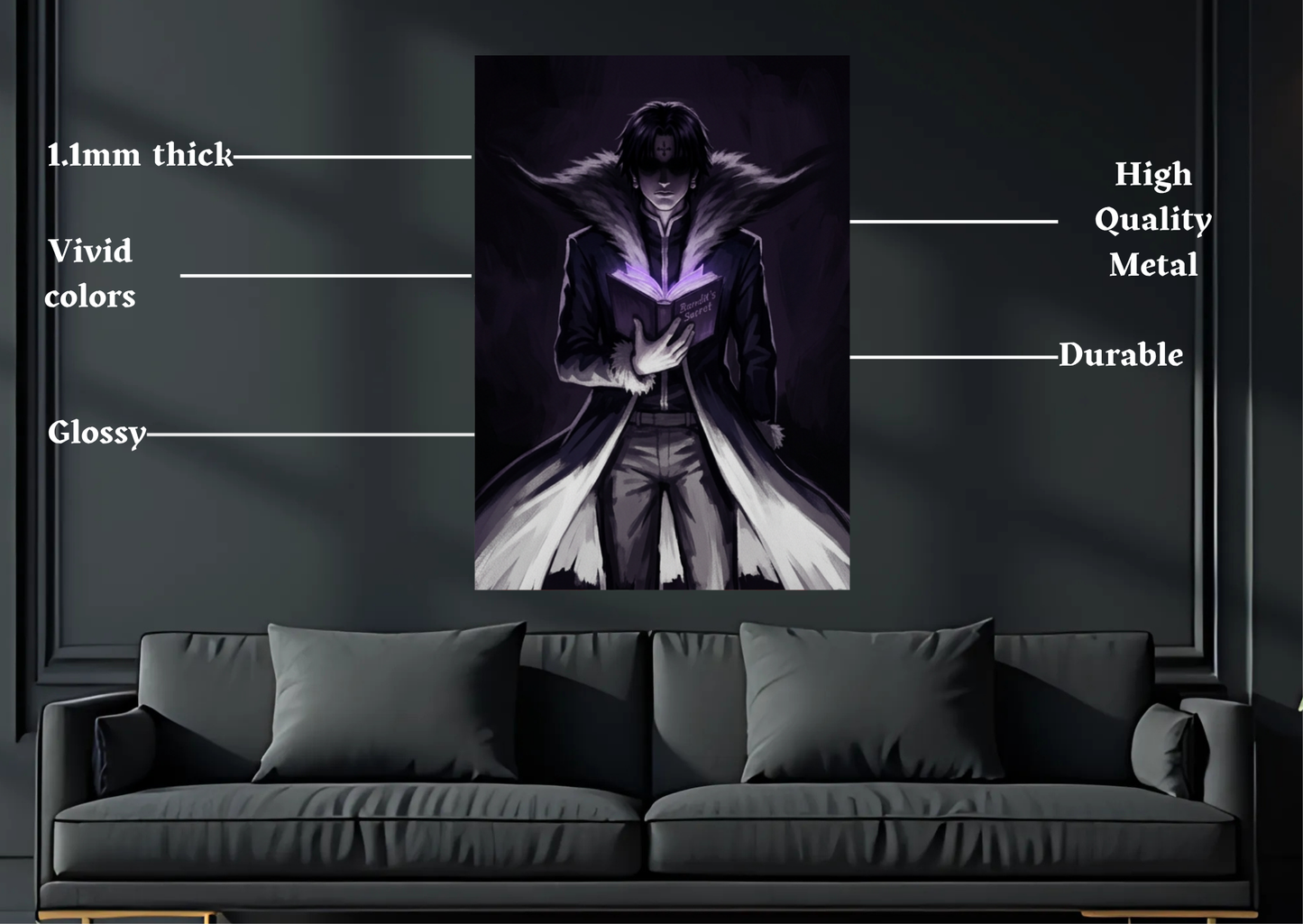 HxH Chrollo Metal Poster-Anime Wall Decor