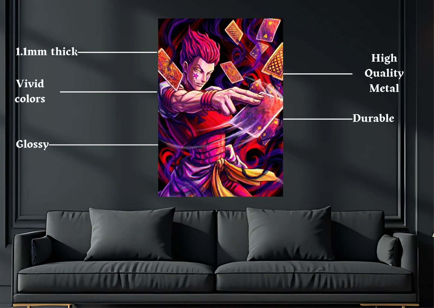 HxH Hisoka Metal Poster-Anime Wall Decor