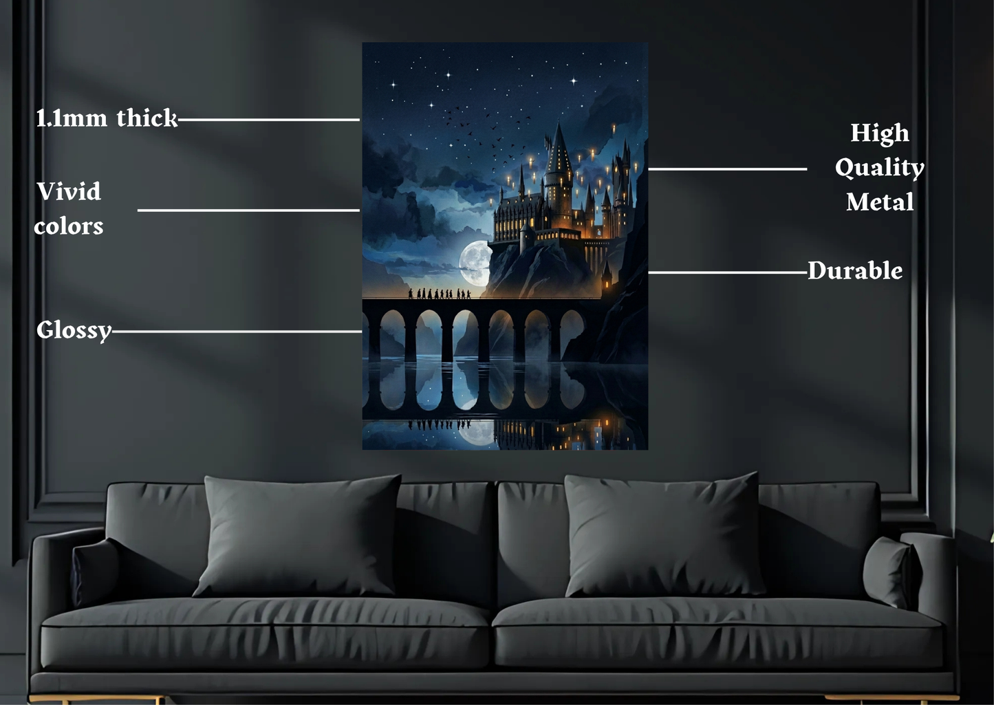 Harry Potter Hogwarts Metal Poster-Gaming Wall Decor