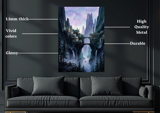 Lord of The Rings Rivendell Metal Poster-Gaming Wall Decor