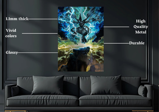 Pokemon Zekrom Metal Poster Gaming Wall Decor
