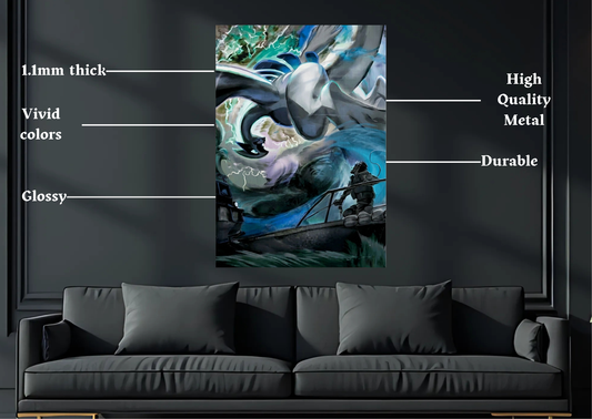 Pokemon Lugia Metal Poster Gaming Wall Decor