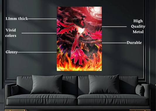 Pokemon Yuveltal Metal Poster Gaming Wall Decor