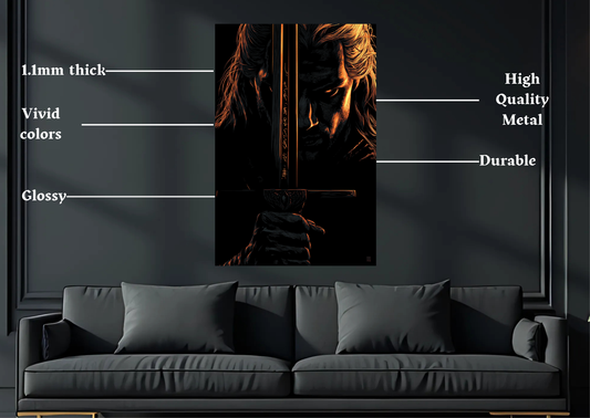 Witcher Geralt Metal Poster-Gaming Wall art