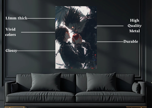 Deathnote Light and ryoku Metal Poster-Anime Wall Decor