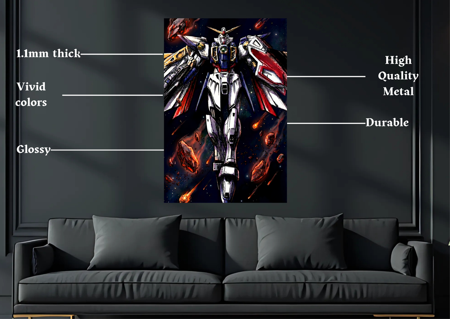 Gundam Wing Metal Poster-Anime Wall Decor