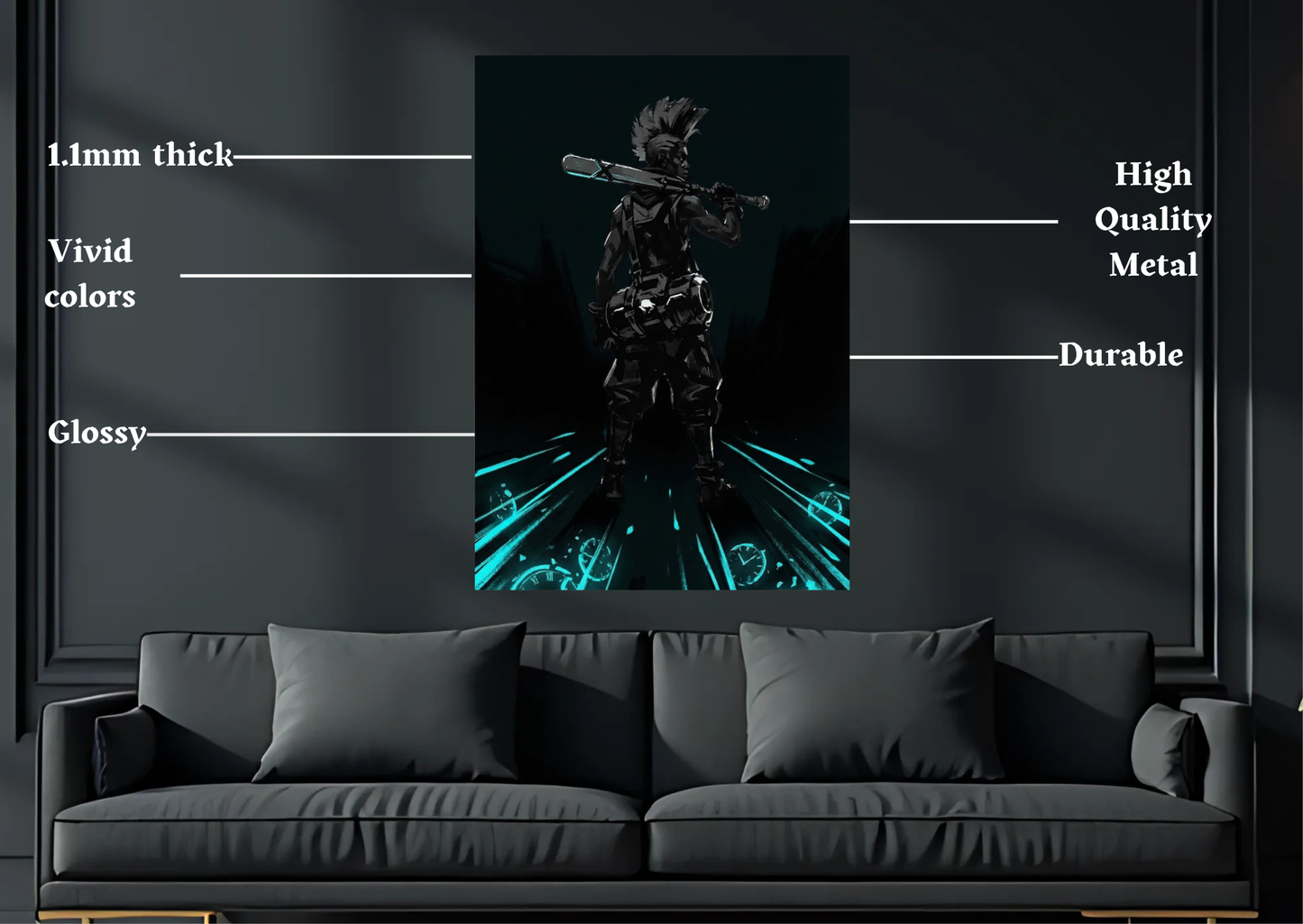 Arcane Ekko Metal Poster-Gaming Wall Decor