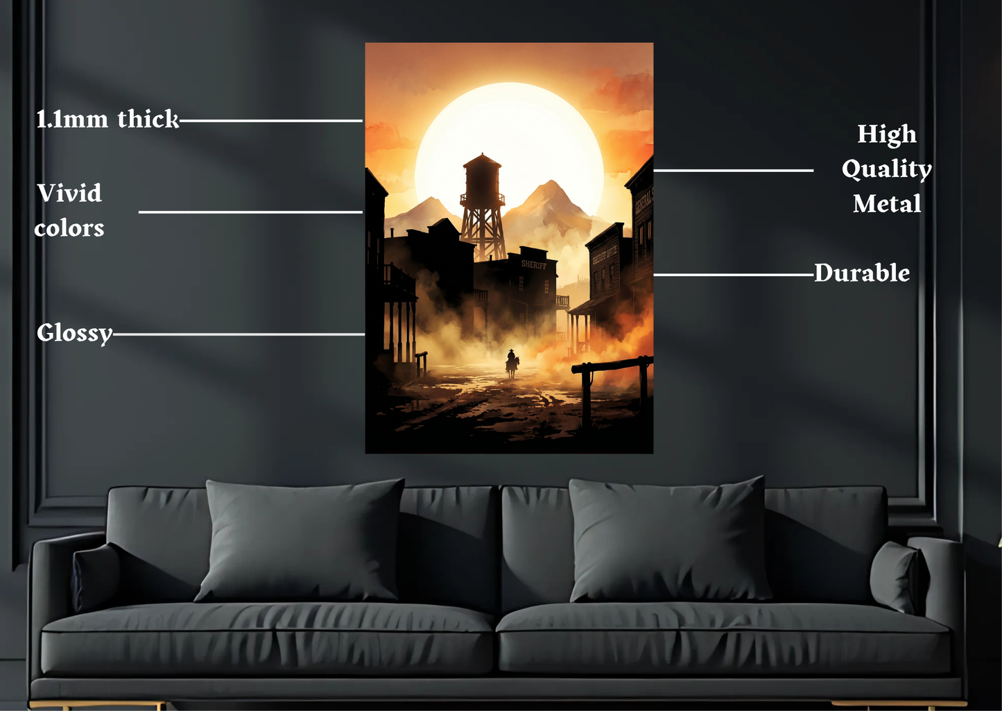 Red Dead Saint Denis Metal Poster-Gaming Wall Decor