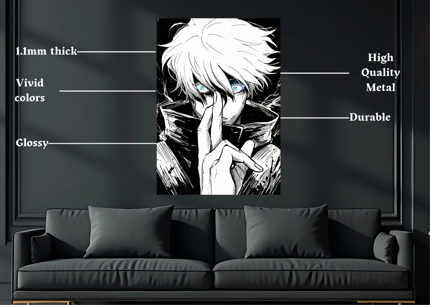 JJK Gojo Infinity Metal Poster Anime Wall Decor