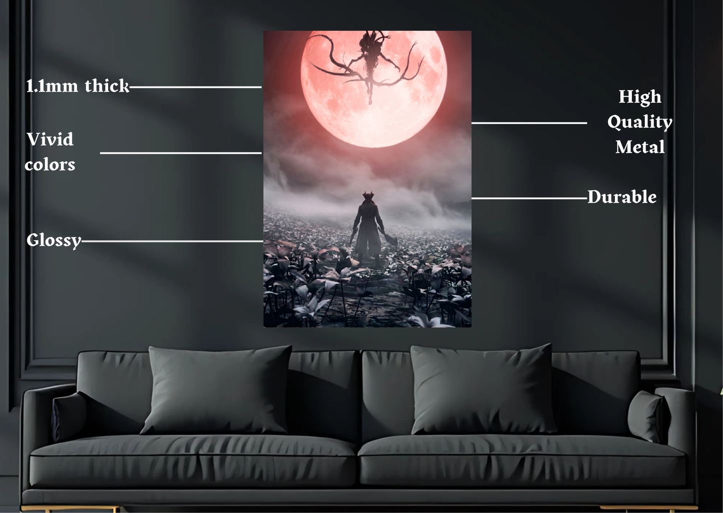 Bloodborne Moon Presence Metal Poster Gaming Wall Decor
