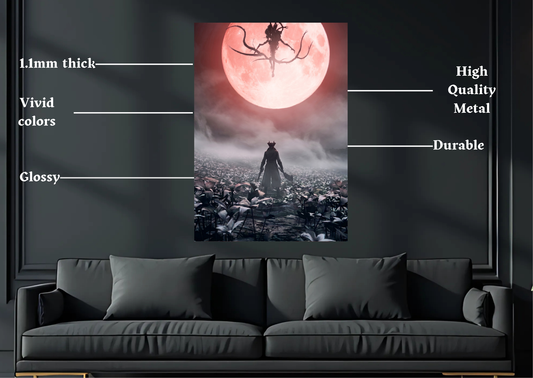 Bloodborne Moon Presence Metal Poster Gaming Wall Decor