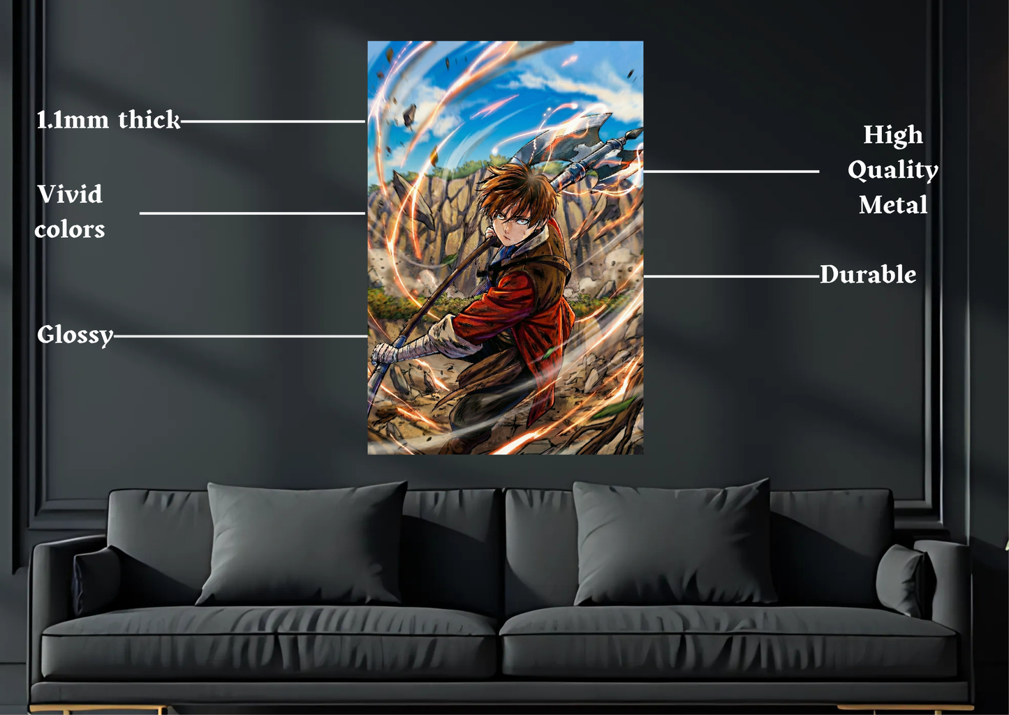 Frieren Stark Metal Poster-Anime l Wall art