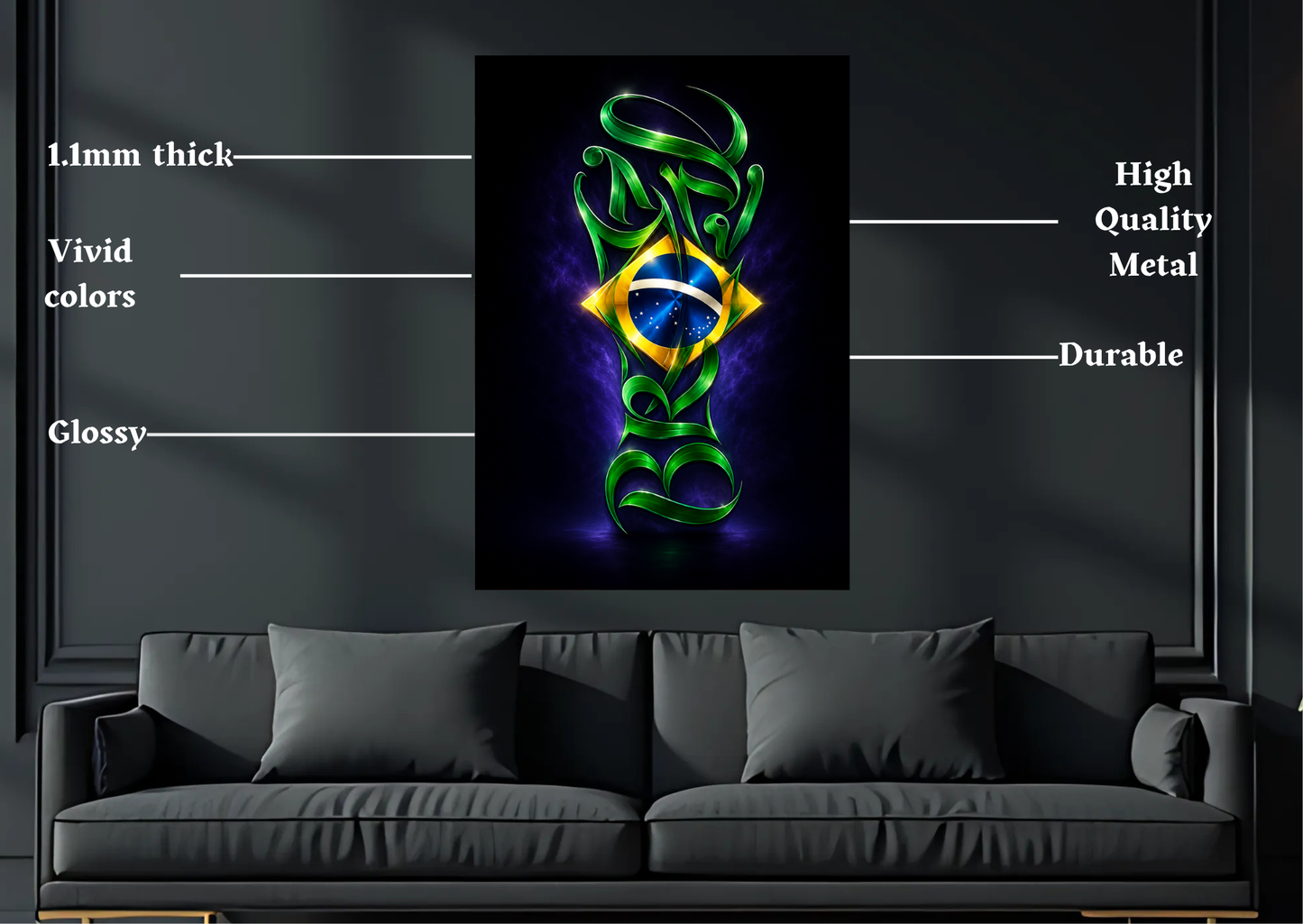 World Cup Brazil Metal Poster