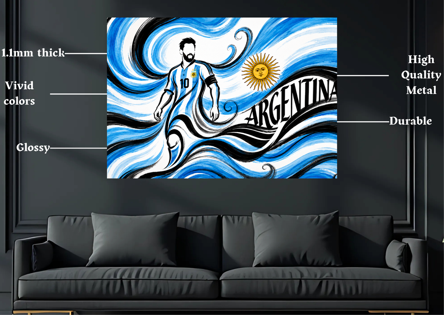 World Cup Messi Argentina Metal Poster
