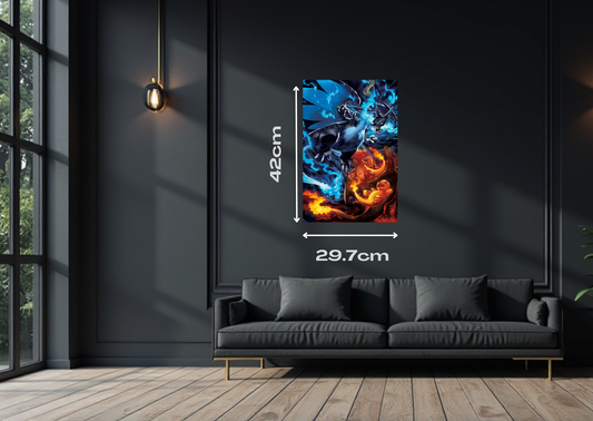 Pokemon Charizard X Metal Poster Gaming Wall Decor