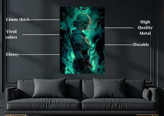 Witcher Ciri Metal Poster-Gaming Wall art