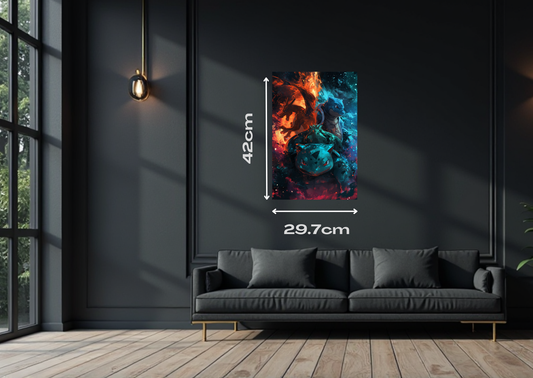 Pokemon trio Metal Poster-Gaming Wall Decor