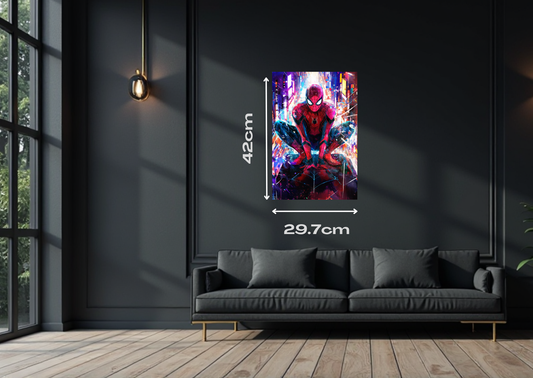 Spiderman City Metal Poster-Marvel Wall art