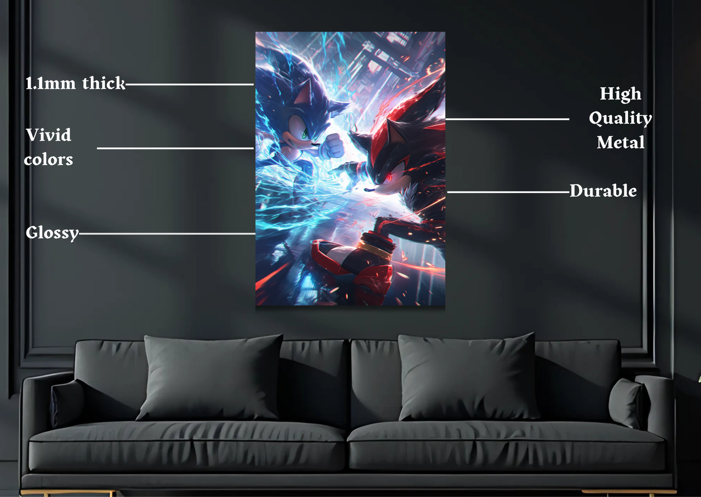 Sonic and Shadow Metal Poster