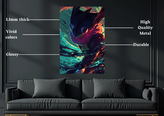 Pokemon Greninja Metal Poster-Gaming Wall Decor