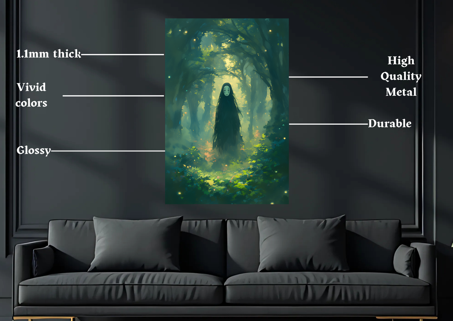 Spirited Away No Face Metal Poster-Anime Wall art