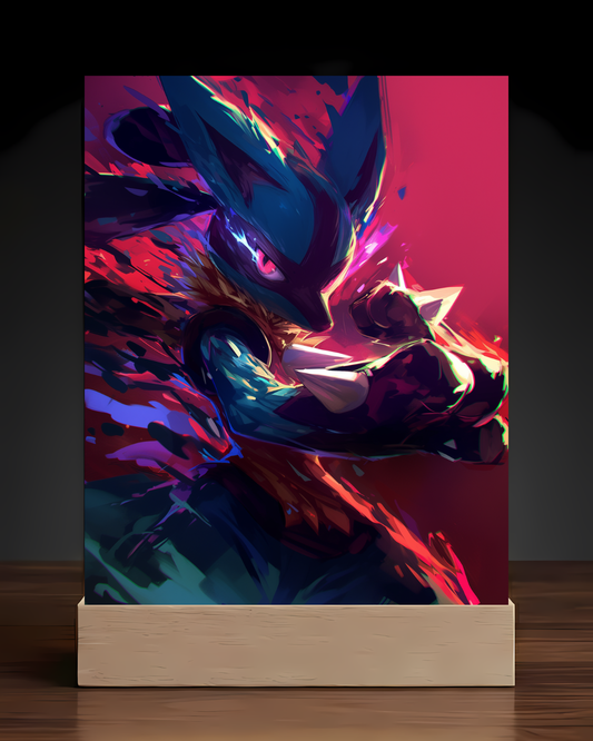 Pokemon Lucario Acrylic LED Nightlight-Gaming Desk Decor