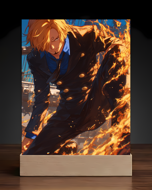 One Piece Sanji Acrylic LED Nightlight-Anime Desk Decor