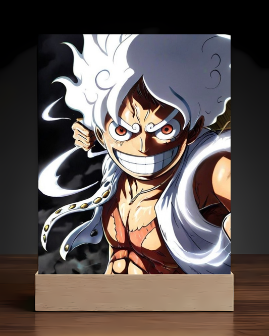 One Piece Gear 5 Luffy Acrylic LED Nightlight-Anime Desk Decor