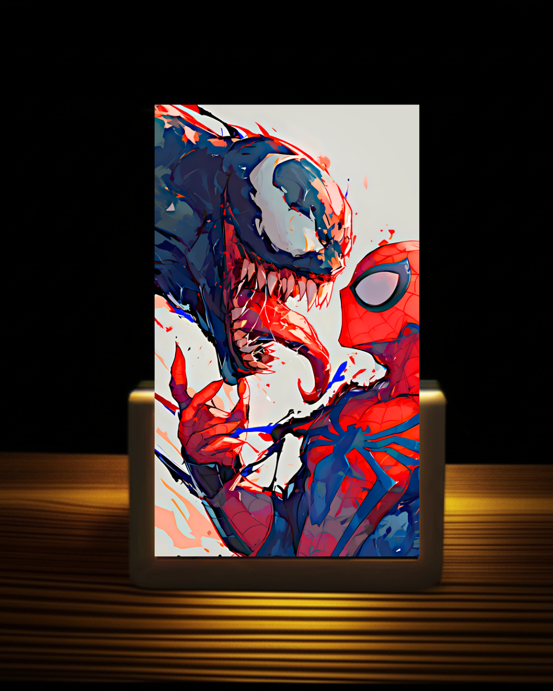 Venom Vs Spiderman Acrylic Nightlight