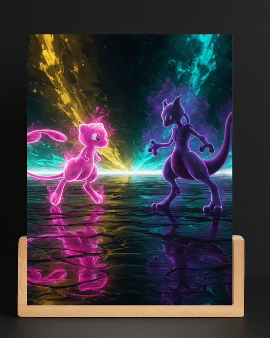 Pokemon Mew Vs Mewtoo Acrylic LED Nightlight-Gaming Desk Decor