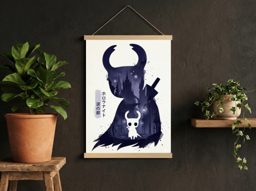 Hollow Knight Silhouette Scroll - Gaming Wall Decor