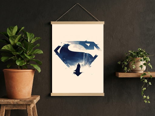 Superman Silhouette Scroll - Gaming Wall Decor