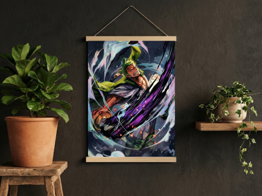 One Piece Zoro Slash Scroll -Anime Wall Decor
