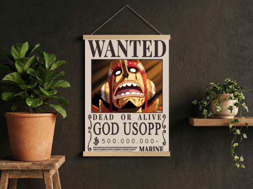 One Piece Usopp Wanted Poster Scroll -Anime Wall Decor