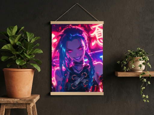 League of Legends Jinx Scroll -Gaming Wall Decor