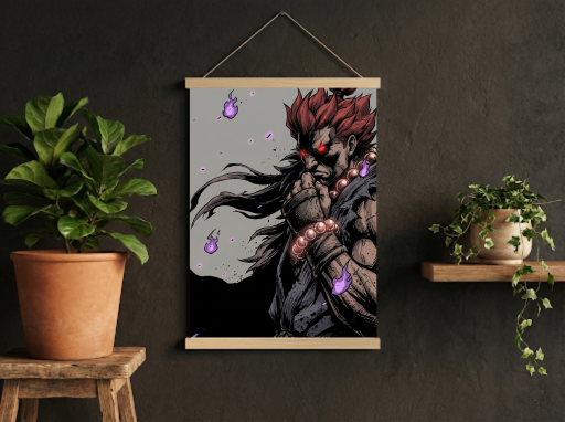 Street fighter Akuma Scroll -Gaming Wall Decor