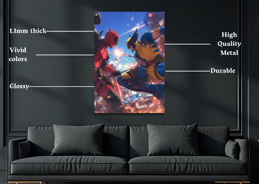 Deadpool Vs Wolverine Metal Poster-Marvel Wall Decor