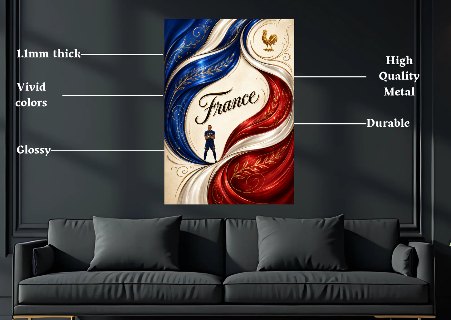 World Cup France Metal Poster