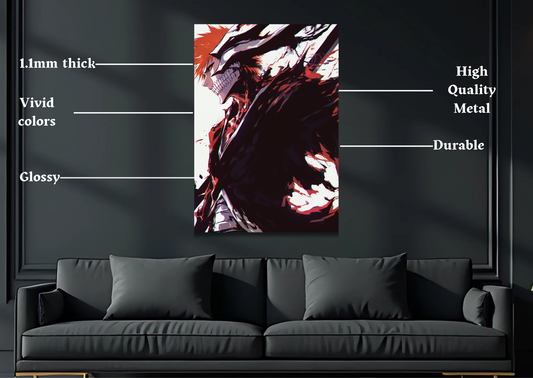Bleach Ichigo hollowfication Metal Poster-Anime Wall Decor