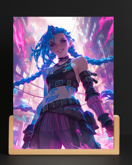 League of Legends Jinx Cyber Acrylic LED Nightlight-Gaming Desk Decor