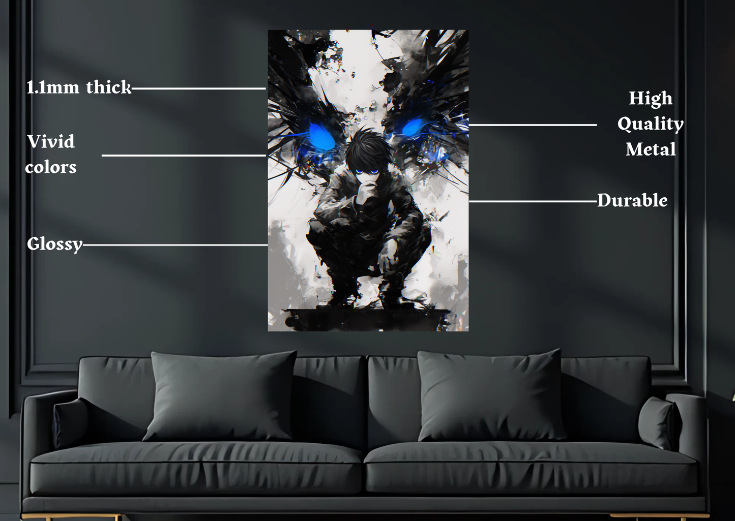 Deathnote L Metal Poster-Anime Wall Decor