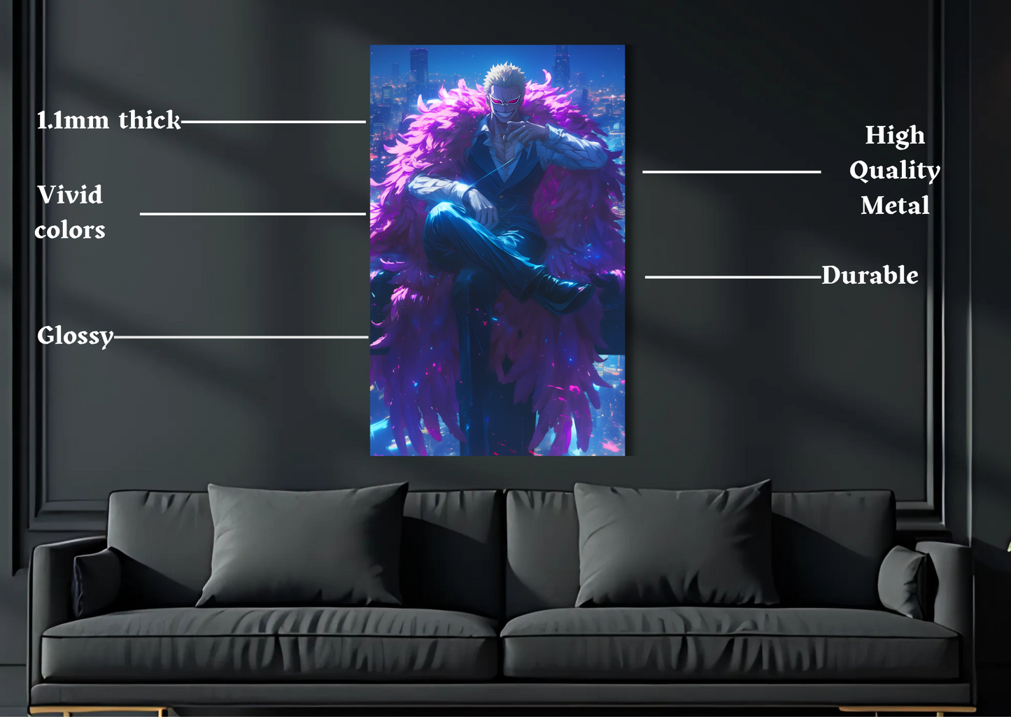 Doflamingo city Metal Poster